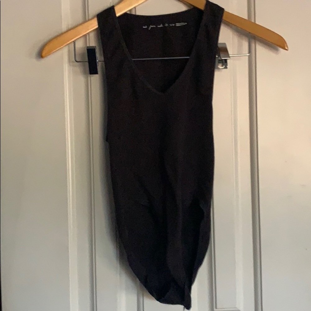Free people black bodysuit low cut XS